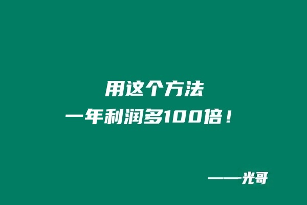 图片[2]-用这个方法一年利润多100倍！-光哥